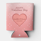 サーモンピンクハート 缶クーラー (正面)