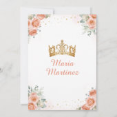 サーモンピンクピーチプリンセスフローラ金ゴールドキンセアニラ 招待状 (裏面)