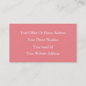 サーモンピンクブライトメイクアップアーティスト美しいヘアサロン 名刺 (裏面)