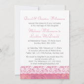 サーモンピンクホワイトレースフォーマル結婚式招待状 招待状 (裏面)