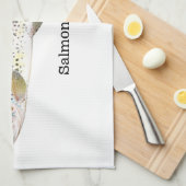 サーモンピンクマスの魚 キッチンタオル (四つ折り)