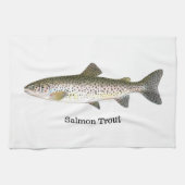 サーモンピンクマスの魚 キッチンタオル (横)