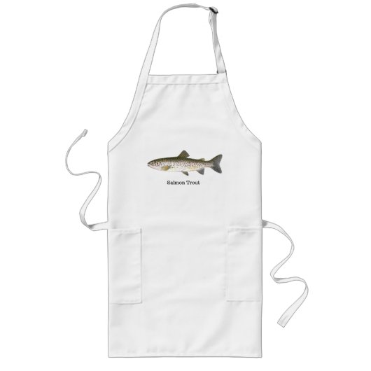 サーモンピンクマスの魚 ロングエプロン (正面)