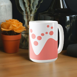 サーモンピンク柔らかい波と泡 コーヒーマグカップ