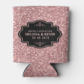 サーモンピンク結婚グリッターテンプレート 缶クーラー (正面)