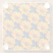 サーモンピンク花柄 ガラスコースター (裏面)