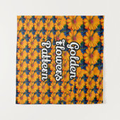 サーモンピンク花柄 タペストリー (正面(横))