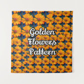 サーモンピンク花柄 タペストリー (正面)