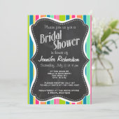 サーモンピンク&シーフオムグリーン;ヴィンテージChalkboard 招待状 (スタンド正面)