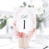 サーモンピンク ビーチ 海のコケ Wedding テーブルナンバー