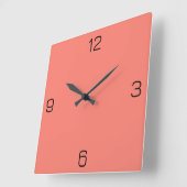 サーモンピンクFA8072カラー、名前の追加オプション スクエア壁時計 (傾斜)