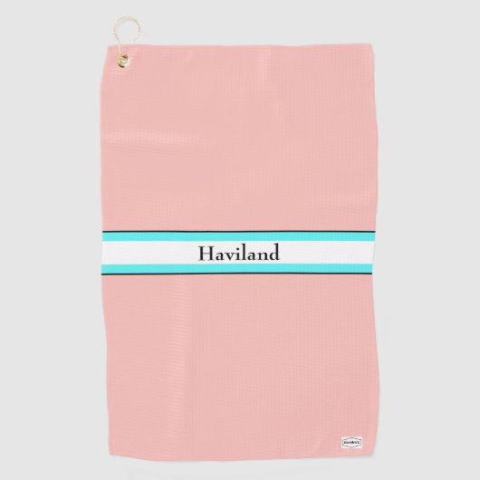 サーモンピーチアクアパーソナライズされたゴルフタオルHAMbWG ゴルフタオル (正面)