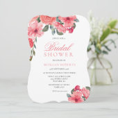 サーモンピーチピンクフローラブライダルシャワー招待状 招待状 (スタンド正面)