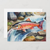 *~*サーモンフィッシュスイミングリバーウォーターAP49 シーズンポストカード (正面/裏面)