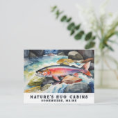 *~*サーモンフィッシュロックAP49アートズメ絵画イン シーズンポストカード (スタンド正面)