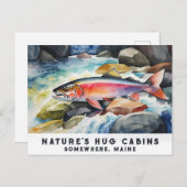 *~*サーモンフィッシュロックAP49アートズメ絵画イン シーズンポストカード (正面/裏面)