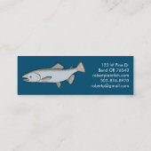 サーモンフィッシュ魚釣りミニマルユニークリスト自然ブルー スキニー名刺 (裏面)