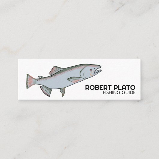 サーモンフィッシュ魚釣りミニマルユニーク自然 スキニー名刺 (正面)