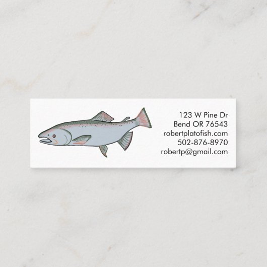 サーモンフィッシュ魚釣りミニマルユニーク自然 スキニー名刺 (裏面)