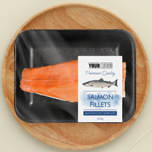 サーモンフィレットロゴ入り魚製品ラベル フードラベル