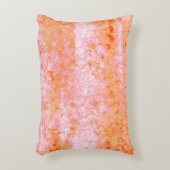 サーモンフェイクレザー、オフホワイト アクセントクッション (正面(垂直))