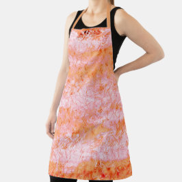 サーモンフェイクレザー、オフホワイト エプロン