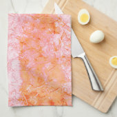 サーモンフェイクレザー、オフホワイト キッチンタオル (四つ折り)