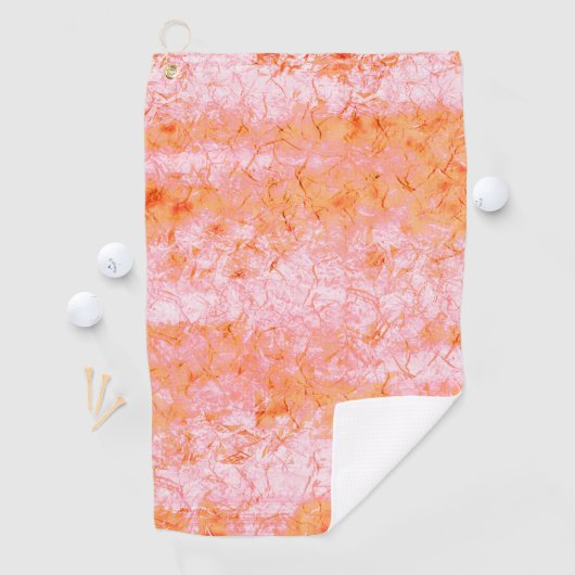 サーモンフェイクレザー、オフホワイト ゴルフタオル (インサイチュ)