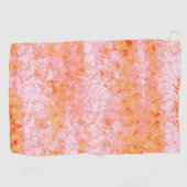 サーモンフェイクレザー、オフホワイト ゴルフタオル (横)