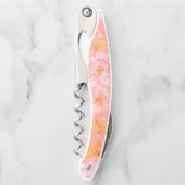 サーモンフェイクレザー、オフホワイト ソムリエナイフ (正面)