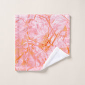 サーモンフェイクレザー、オフホワイト バスタオルセット (ウォッシュタオル)