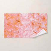 サーモンフェイクレザー、オフホワイト バスタオルセット (ハンドタオル)