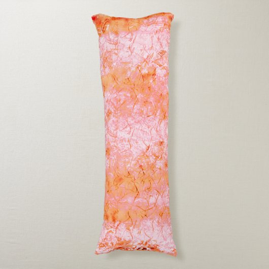 サーモンフェイクレザー、オフホワイト ボディピロー (正面縦)