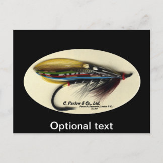 サーモンフライ – ブラックドクター羽毛 ポストカード