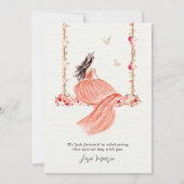 サーモンフローラウォーターカラーキンセアニラ 招待状 (裏面)