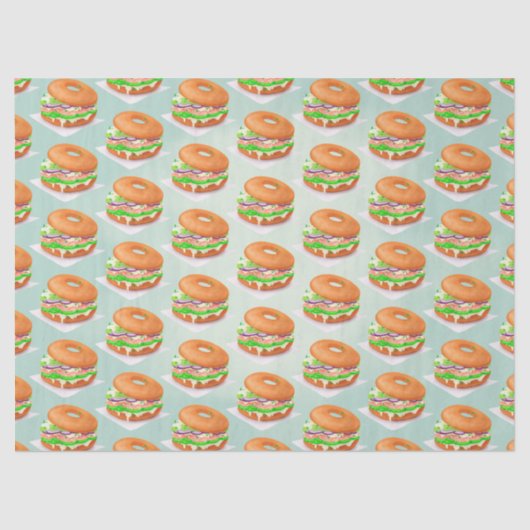 サーモンベーグルティッシュペーパー 薄葉紙 (正面)