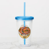 サーモンベーグル漫画イラストレーション アクリルタンブラー (正面)