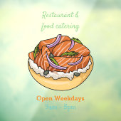 サーモンベーグル漫画イラストレーション ウィンドウサイン (シート3)