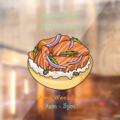 サーモンベーグル漫画イラストレーション ウィンドウサイン (シート2)