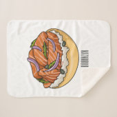 サーモンベーグル漫画イラストレーション シェルパブランケット (正面(横))