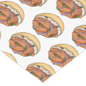 サーモンベーグル漫画イラストレーション ショートテーブルランナー (コーナー)