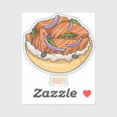 サーモンベーグル漫画イラストレーション シール (シート)