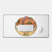 サーモンベーグル漫画イラストレーション デスクマット (キーボード&マウス)