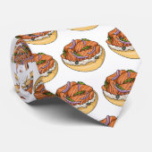 サーモンベーグル漫画イラストレーション ネクタイ (ロール)