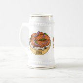 サーモンベーグル漫画イラストレーション ビールジョッキ (正面左)