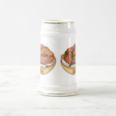 サーモンベーグル漫画イラストレーション ビールジョッキ (中央)