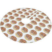 サーモンベーグル漫画イラストレーション ブラッシュドポリエステルツリースカート (アングル)