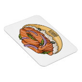 サーモンベーグル漫画イラストレーション マグネット (右側)