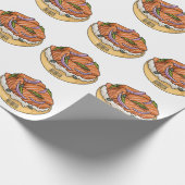 サーモンベーグル漫画イラストレーション ラッピングペーパー (角)