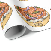 サーモンベーグル漫画イラストレーション ラッピングペーパー (ロールコーナー)